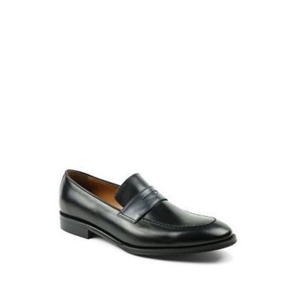 BRUNO MAGLI Men's Arezzo Leather Slip On‎ Two Tone Penny Loafers Black Size 7.5